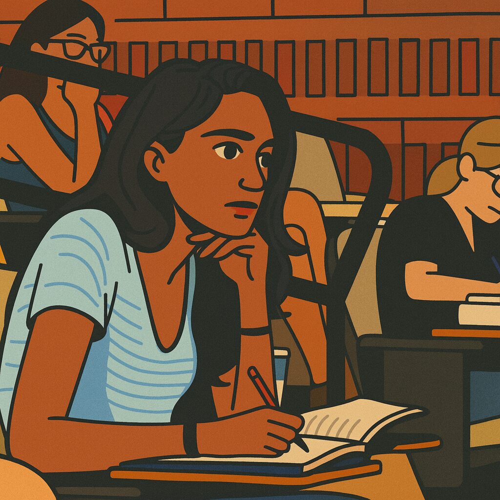 rad Student Listening to lecture