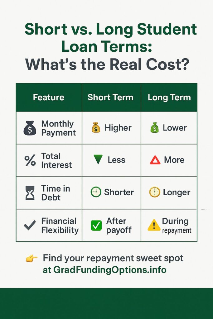 hort vs Long Term Grad Student Loan Length Grad Funding Options